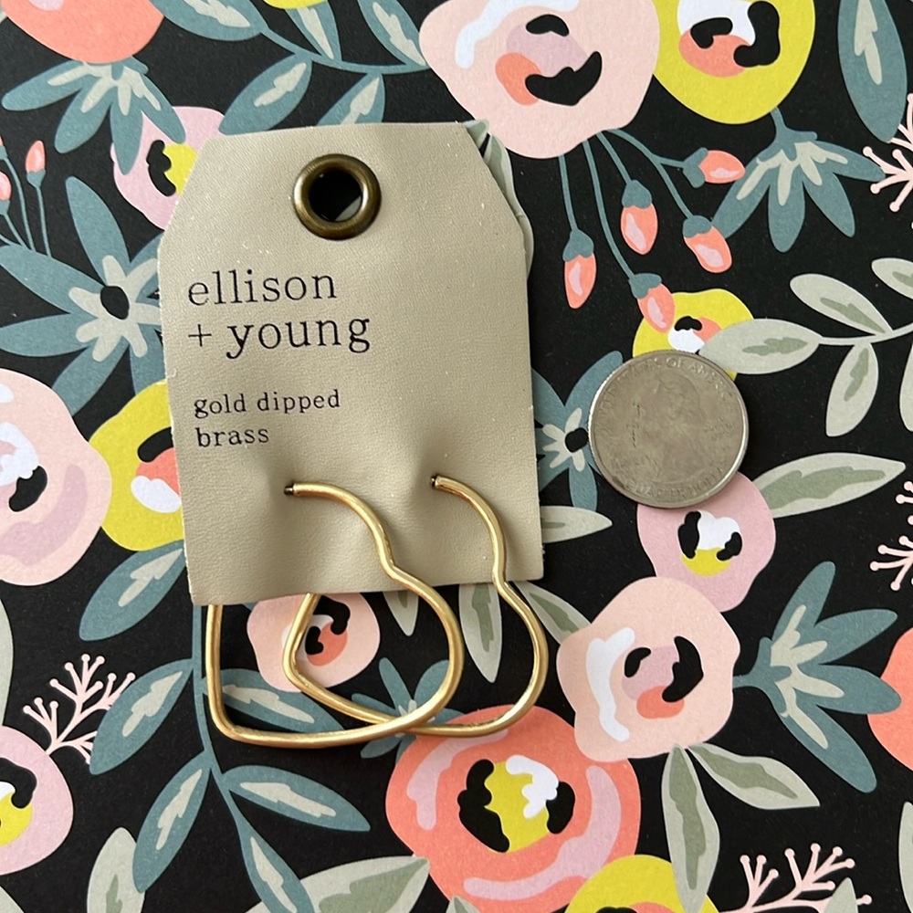 Gold Dipped Ellison & Young Heart Earrings